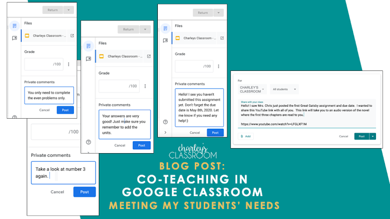 Co-Teaching in Google Classroom - Charley's Classroom