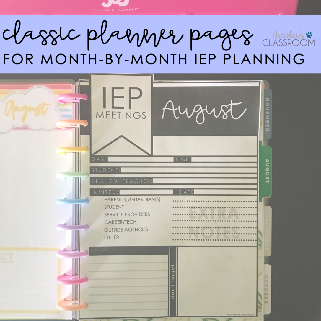 Classic Planner Pages | For IEP Meetings