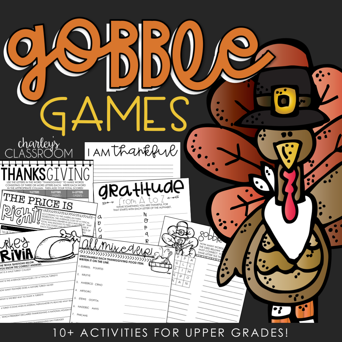 Gobble Games - Thanksgiving Activities | For Upper Grades // Google Classroom