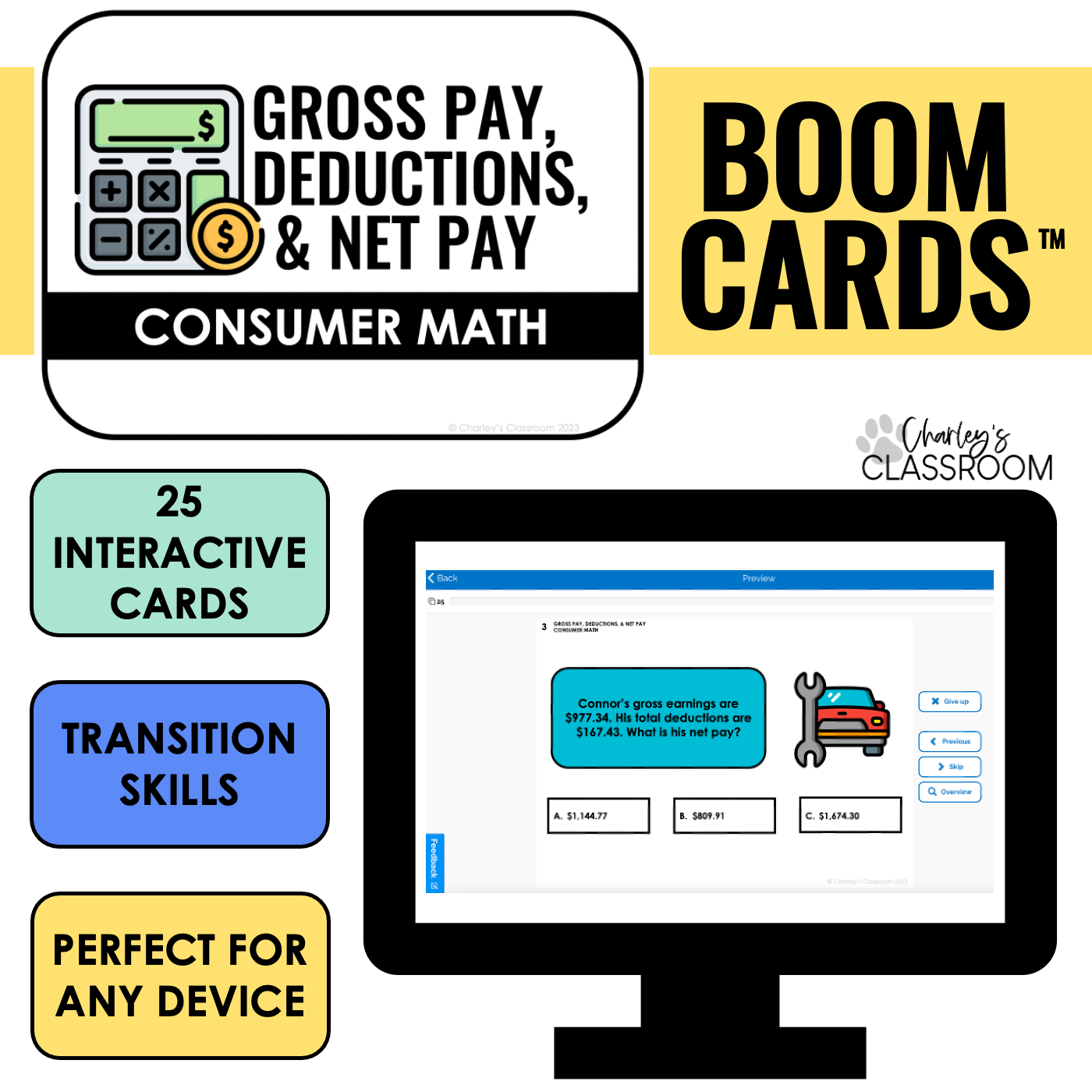 Gross Pay, Deductions, and Net Pay | BOOM Cards™