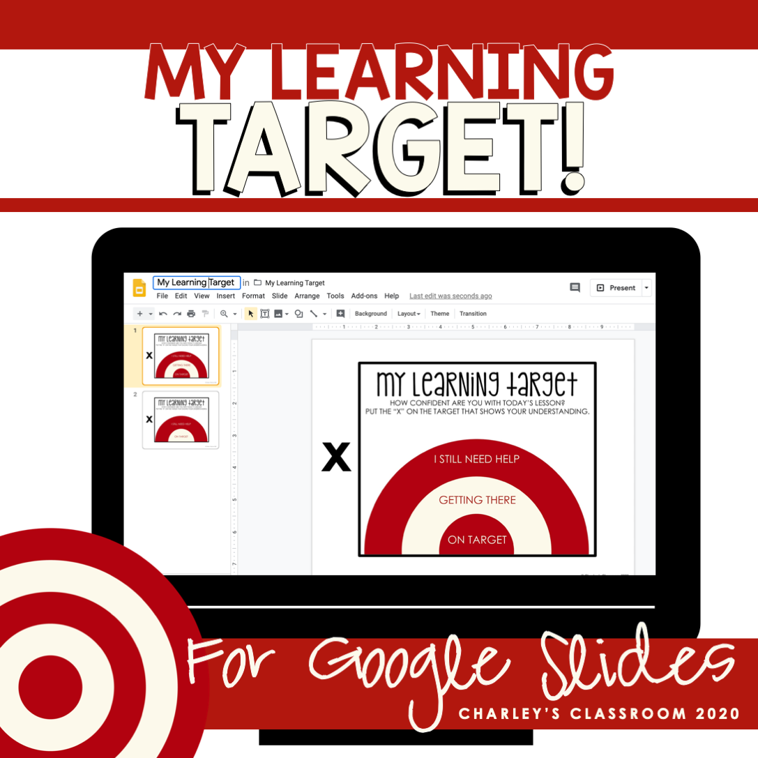 My Learning Target (Digital) Student Rating Card | For Google Classroom
