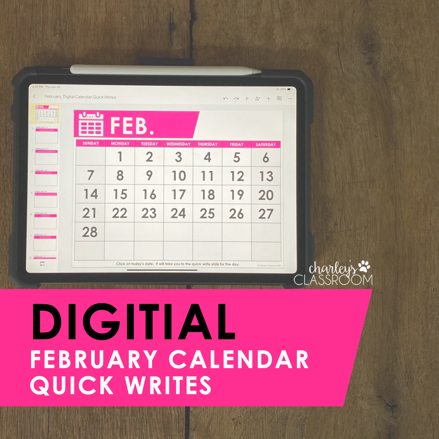 Digital Calendar Quick Writes (February) | For Distance Learning