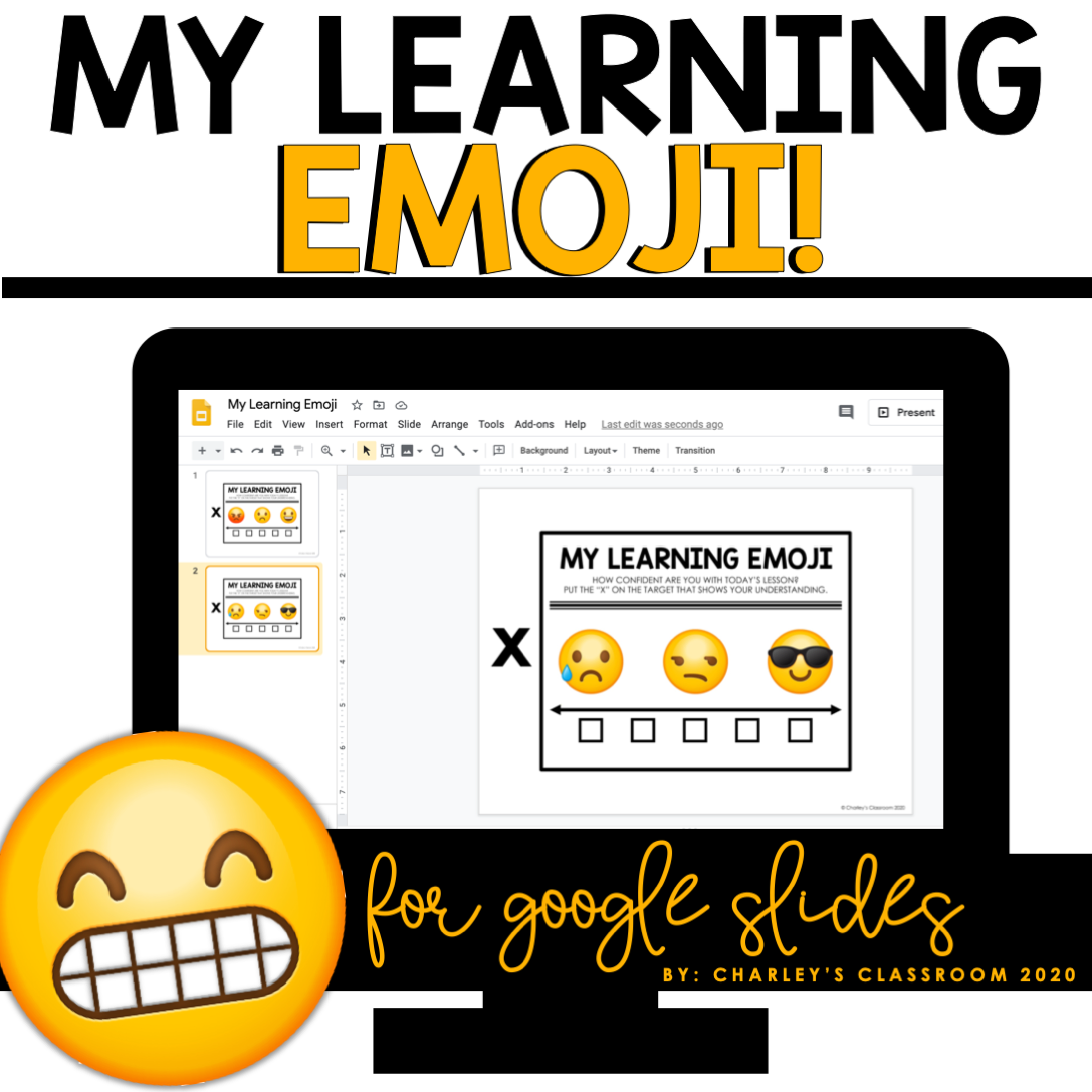 My Learning Emoji (Digital) Student Rating Card | Google Classroom