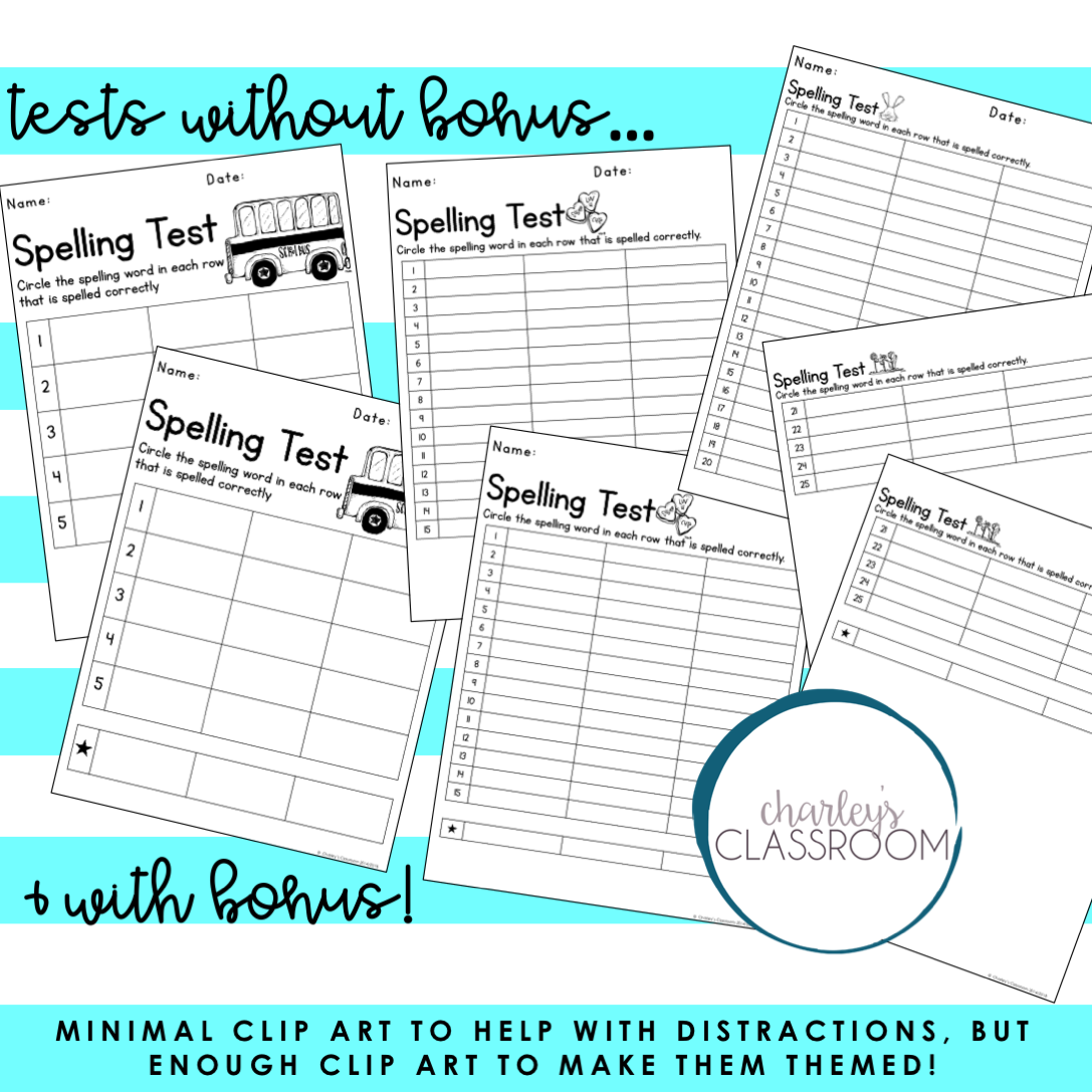 Multiple Choice Spelling Tests *Seasonal Theme* | Adapted Spelling Test ...